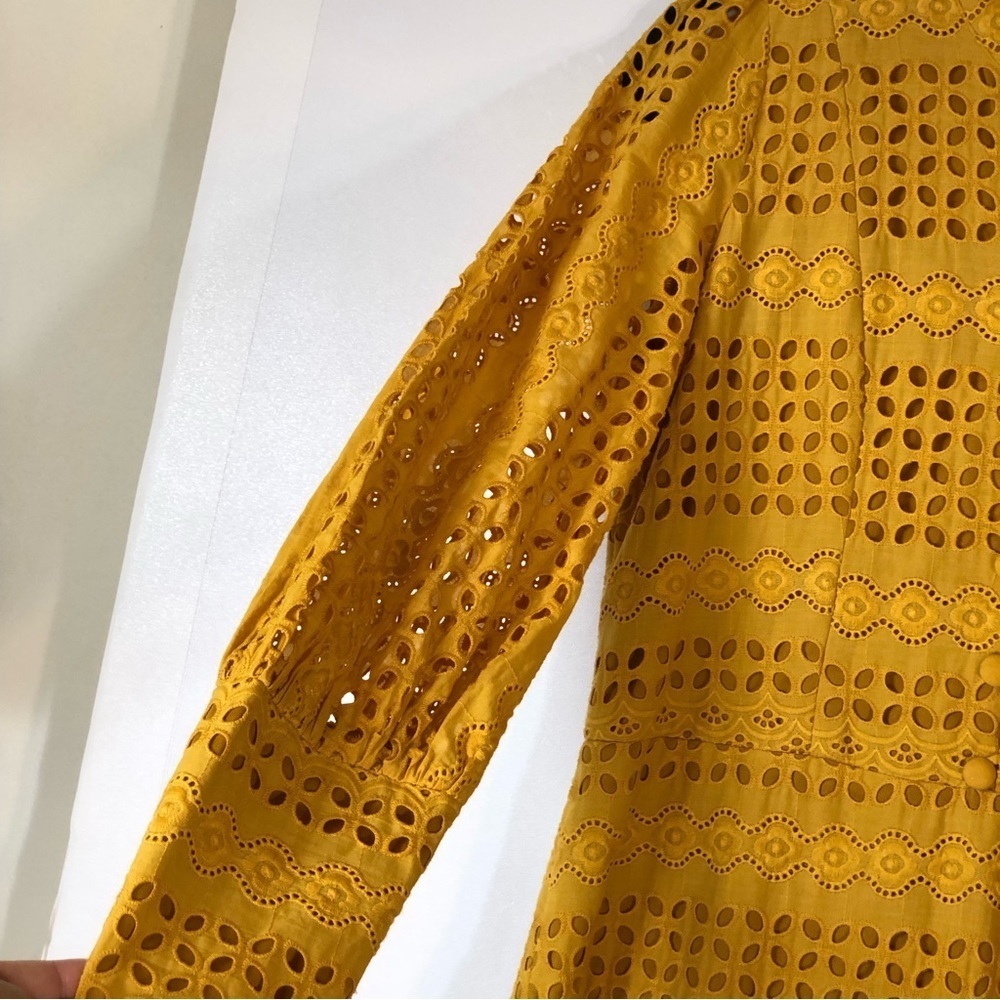 EYELET BRODERIE EMBROIDERY BUTTON MAXI TEA DRESS - Picture 8 of 14